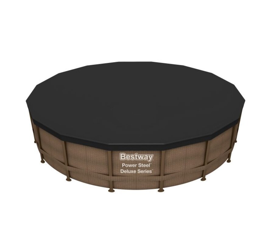 Afdekzeil / Zwembadzeil - Rond - Zwart - 488cm c