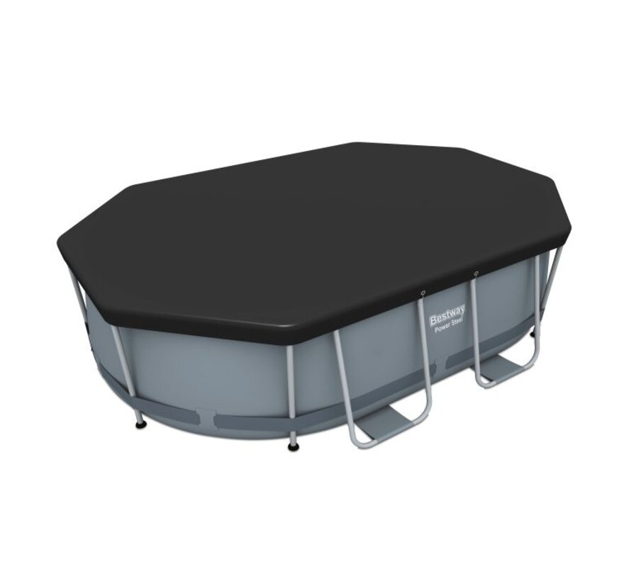 Afdekzeil / Zwembadzeil - Ovaal - Zwart - 305x200cm
