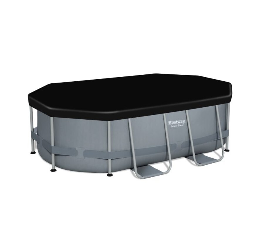 Afdekzeil / Zwembadzeil - Ovaal - Zwart - 305x200cm