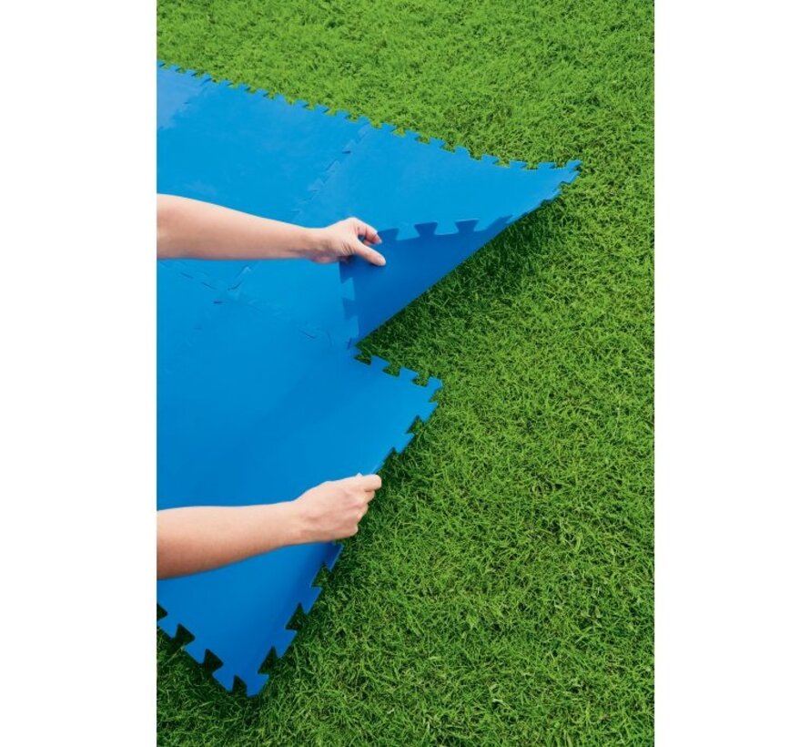 Zwembad ondergrond / looppad tegels - 50x50cm - blauw - 9 stuks (2.25 m2)