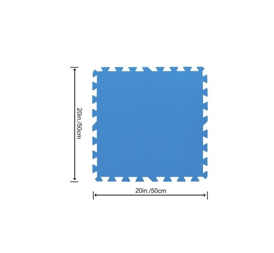 Zwembad ondergrond / looppad tegels - 50x50cm - blauw - 9 stuks (2.25 m2)