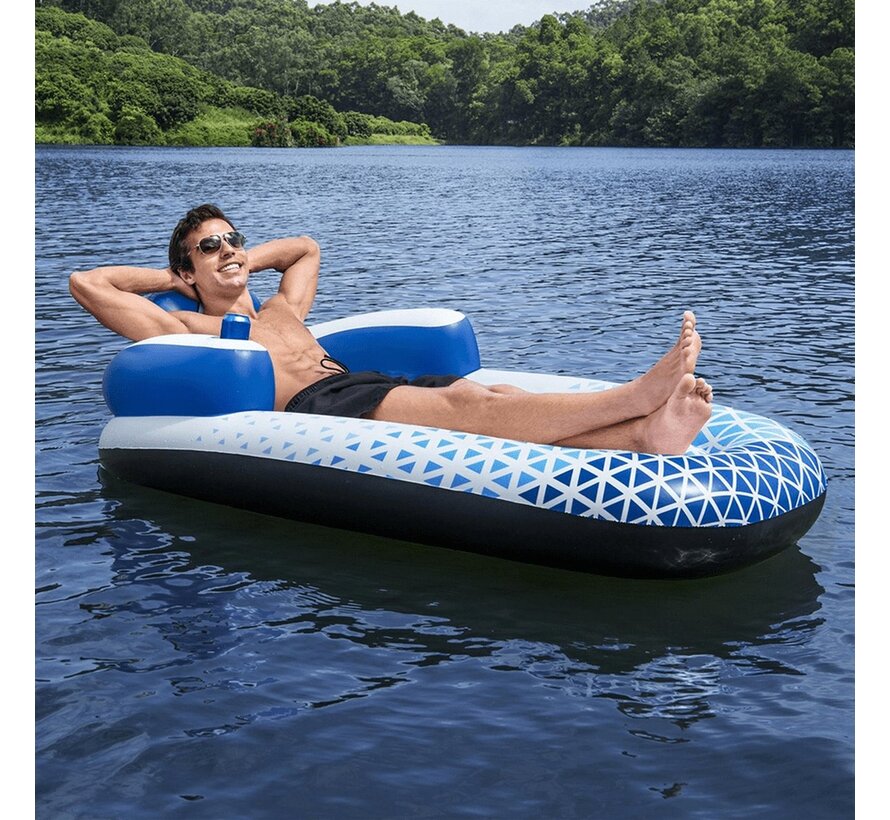 Hydro Force - Indigo Wave Lounge Single Luchtbed - 183x97x53,5cm