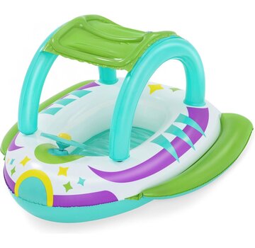 Bestway Space Splash - Opblaasbare babyboot - Met zonnedak en stuurwiel - 61X95cm