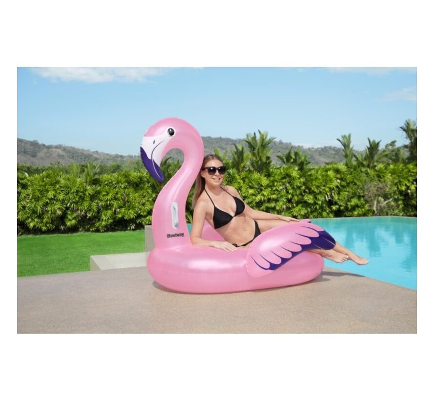 Opblaasbare Luxe Flamingo Ride-On (147x121x117cm)