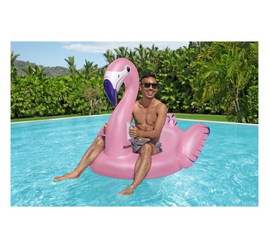 Opblaasbare Luxe Flamingo Ride-On (147x121x117cm)