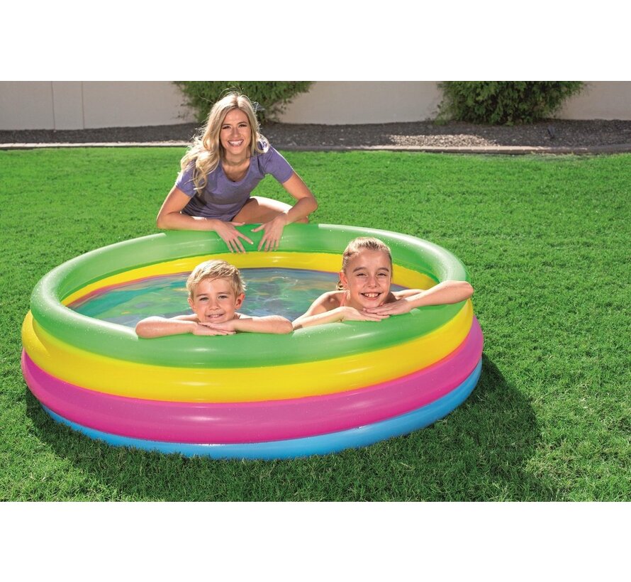 Opblaasbaar Kinderzwembad Regenboog - Swim Squad - Rond (157x46cm)