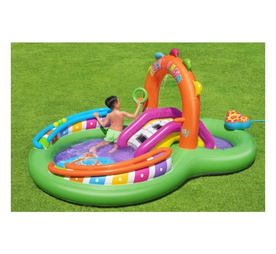 Opblaasbaar Speelzwembad Sing 'n Splash - met glijbaan - 295x190x137cm