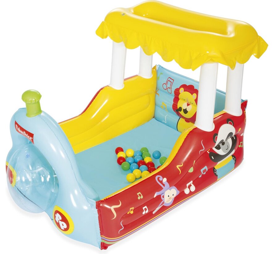Fisher-Price Trein - Opblaasbare Ballenbak met 25 Speelballen - 132x94x89cm