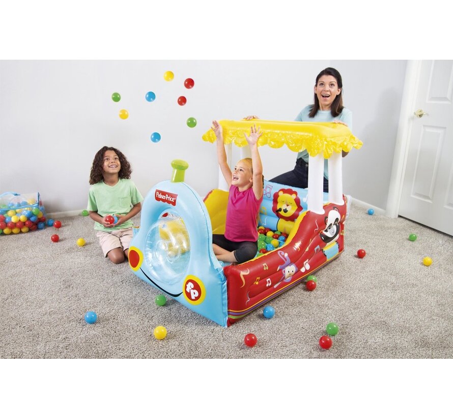 Fisher-Price Trein - Opblaasbare Ballenbak met 25 Speelballen - 132x94x89cm