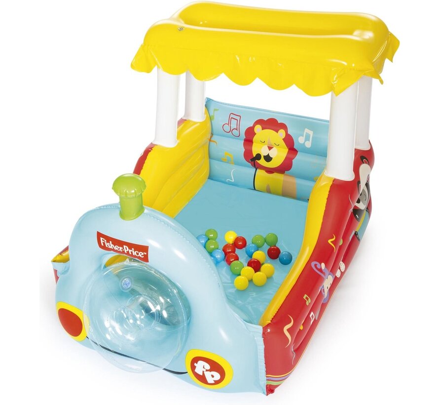 Fisher-Price Trein - Opblaasbare Ballenbak met 25 Speelballen - 132x94x89cm
