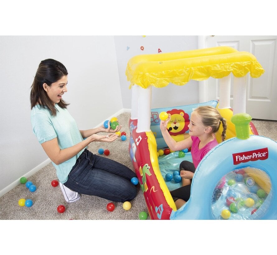 Fisher-Price Trein - Opblaasbare Ballenbak met 25 Speelballen - 132x94x89cm