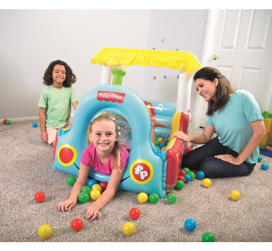 Fisher-Price Trein - Opblaasbare Ballenbak met 25 Speelballen - 132x94x89cm
