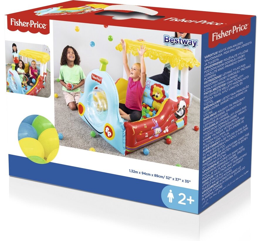 Fisher-Price Trein - Opblaasbare Ballenbak met 25 Speelballen - 132x94x89cm