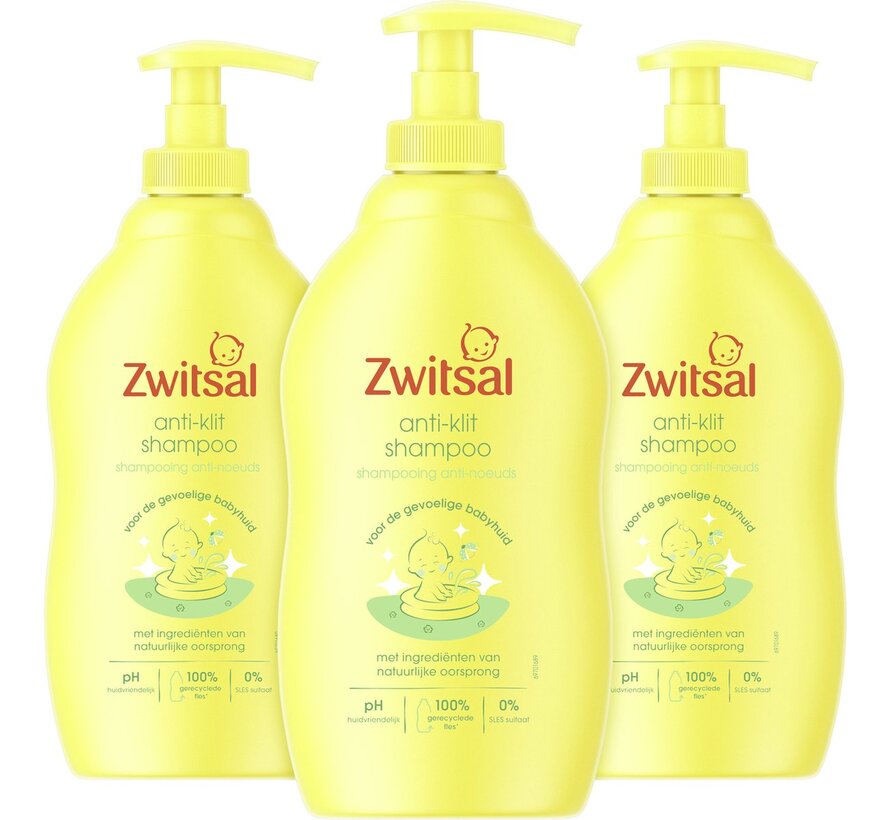 Baby Shampoo - Anti Klit - Met Pompje - 3x 400ml