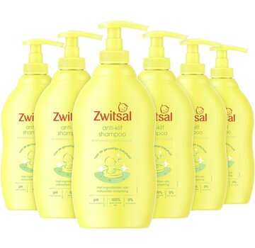 Zwitsal Baby Shampoo - Anti Klit - Met Pompje - 6x 400ml - Voordeelverpakking