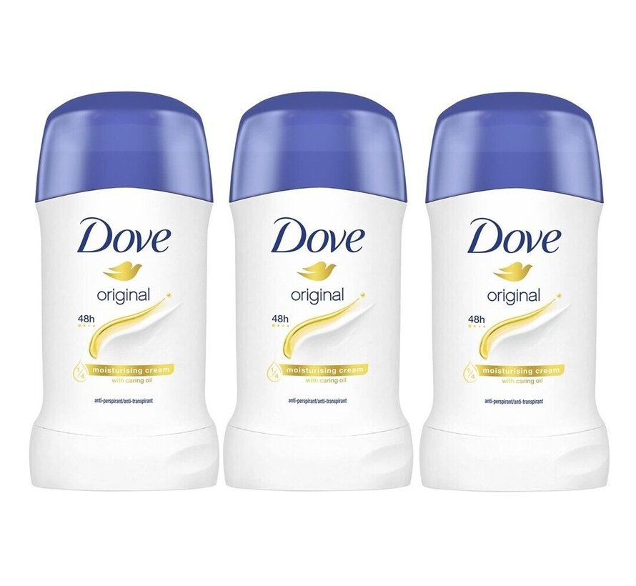 Dove Original - Deodorant Stick - 3x 40ml