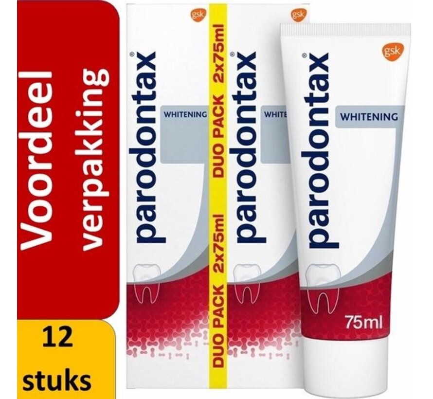 Whitening - Tandpasta - 12x 75ml  - Voordeelverpakking