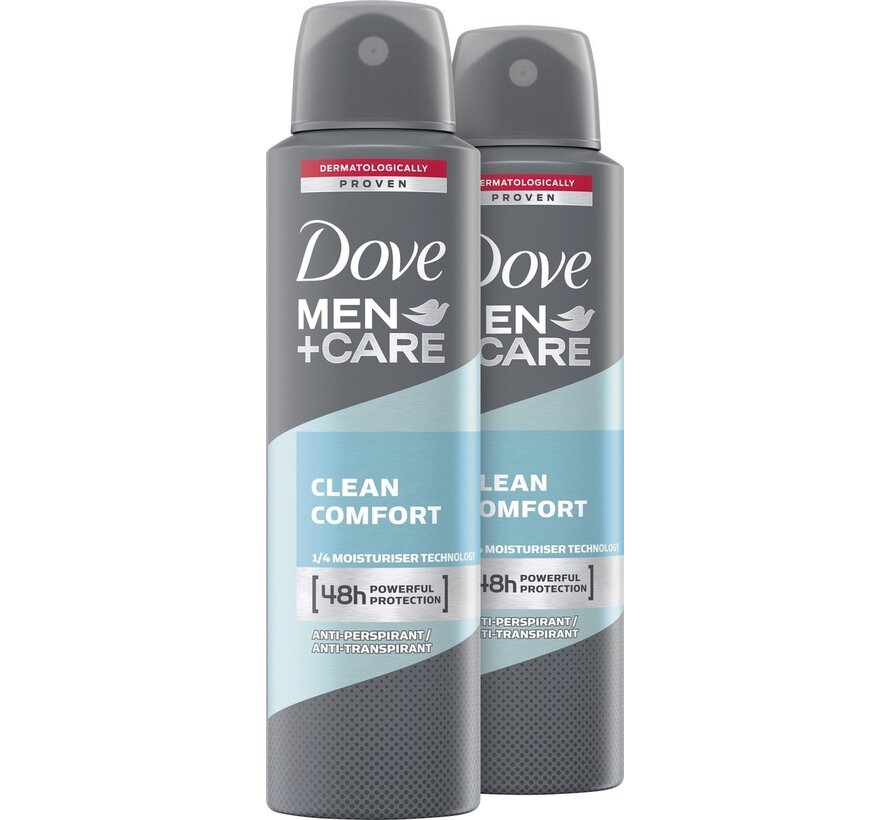 Men+Care Clean Comfort - Deodorant Spray - 2x 150ml