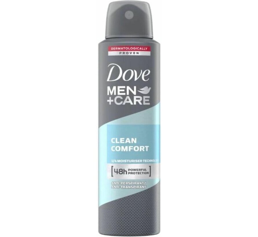 Men+Care Clean Comfort - Deodorant Spray - 6x 150ml - Voordeelverpakking