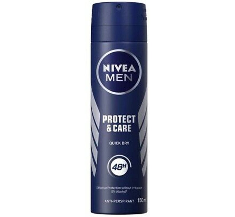 Men Protect & Care - Deodorant Spray - 12x 150ml - Voordeelverpakking