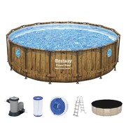 Bestway Rotan swim vista - metalen frame zwembad - Complete set - Rond - Ø 488x122cm