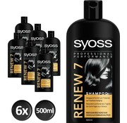 Syoss Renew 7 Shampoo - Herstelt de 7 tekenen van haarschade - 6x 500ml - Voordeelverpakking