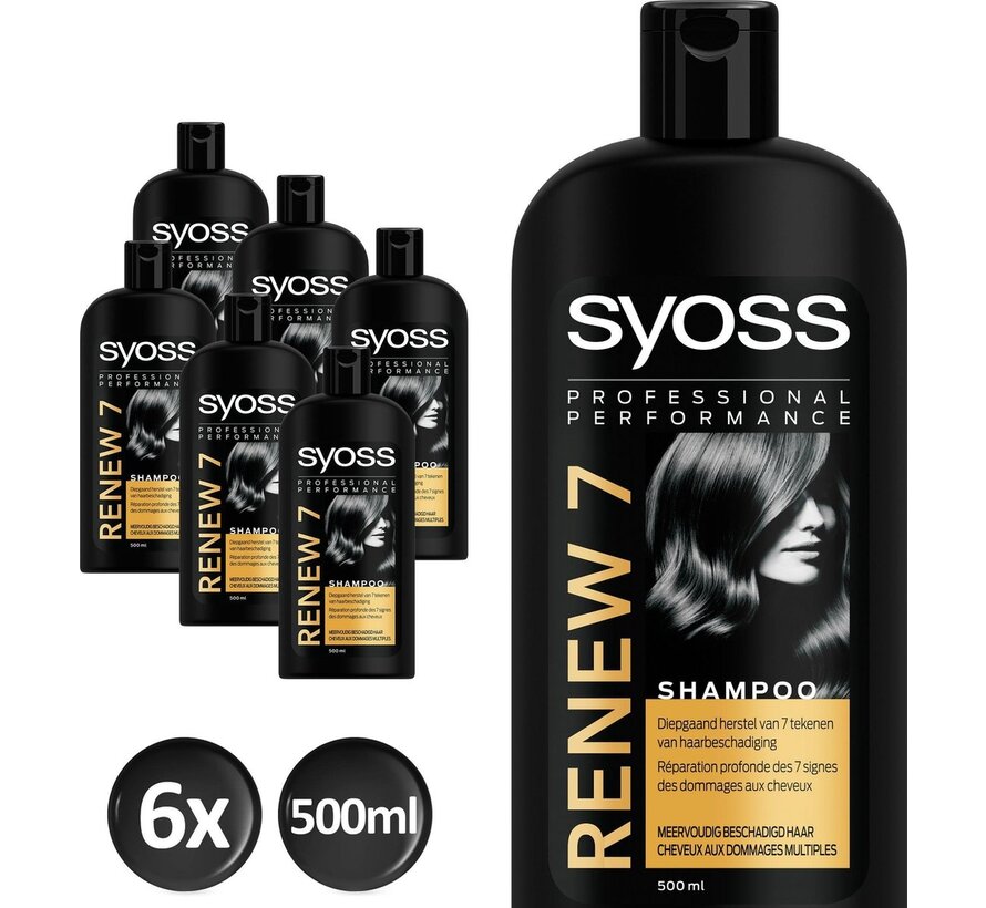 Renew 7 Shampoo - Herstelt de 7 tekenen van haarschade - 6x 500ml - Voordeelverpakking