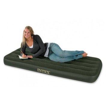 Intex Downy JR 1-persoons luchtbed met ingebouwde voetpomp (191x76x25cm) c
