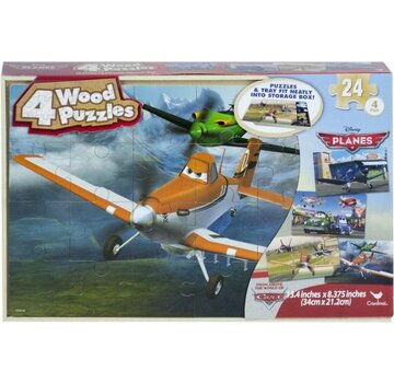 Disney Planes - 4 houten puzzels met bewaardoos