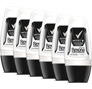 Rexona Motion Sense - Men Invisible Black & White - Deodorant Roller - 6x 50ml - Voordeelverpakking