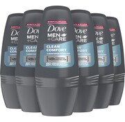 Dove Men+Care Clean Comfort - Deodorant Roller - 6x 50ml - Voordeelverpakking