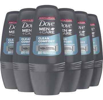 Dove Men+Care Clean Comfort - Deodorant Roller - 6x 50ml - Voordeelverpakking
