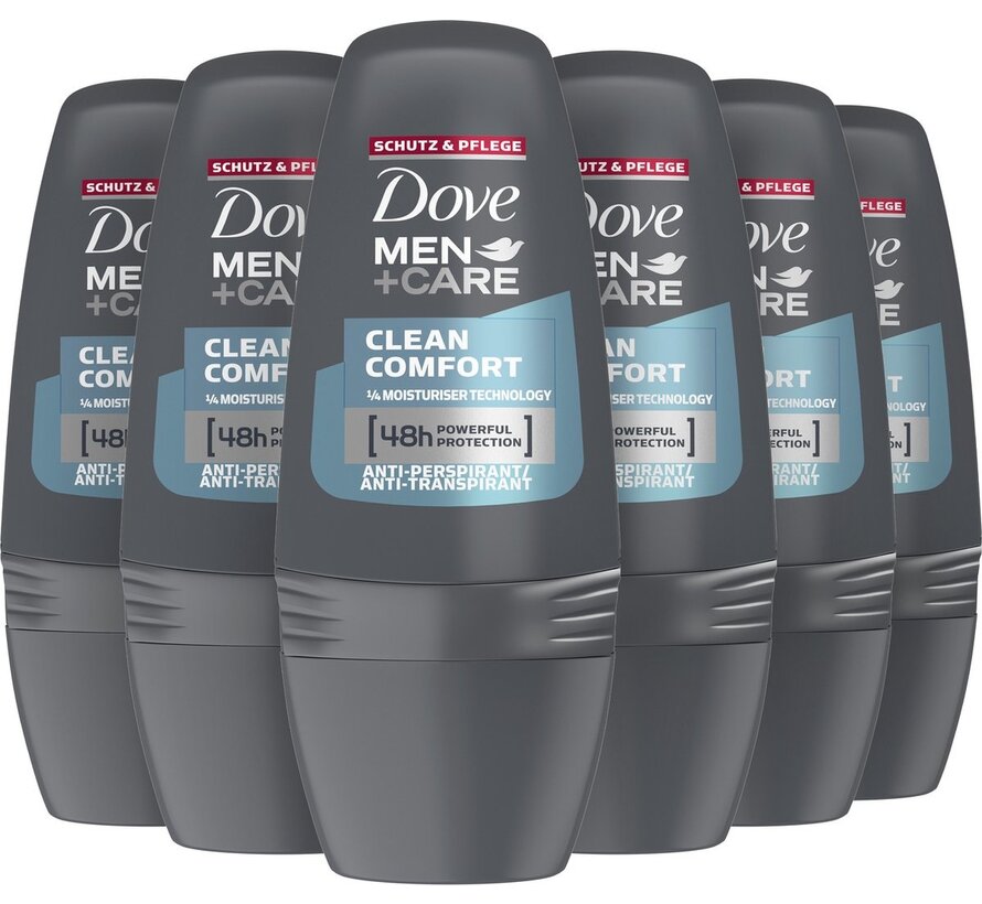 Men+Care Clean Comfort - Deodorant Roller - 6x 50ml - Voordeelverpakking