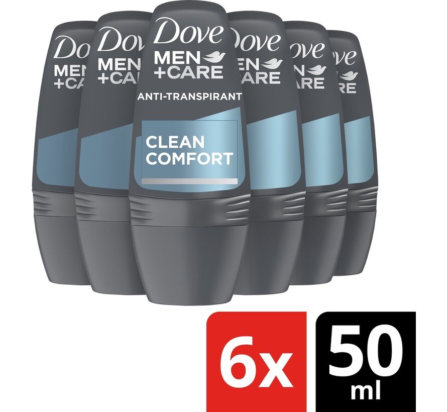 Men+Care Clean Comfort - Deodorant Roller - 6x 50ml - Voordeelverpakking