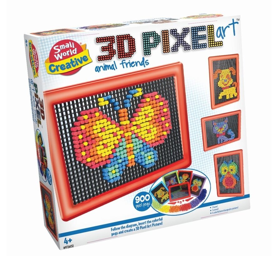 3D Pixel Art Animal Friends - 3D pixelkunst dierenvrienden