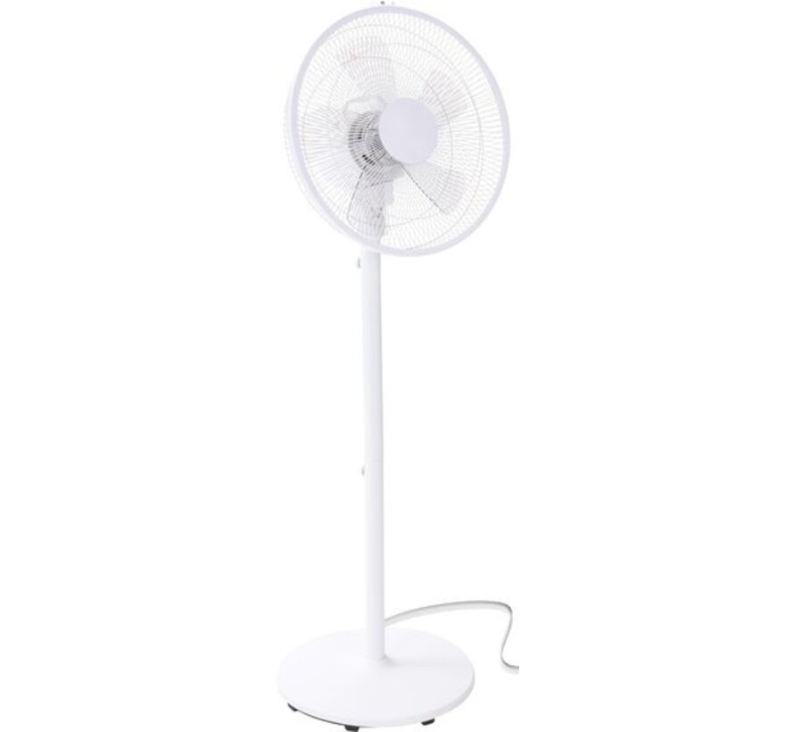 Staande ventilator - wit - metaal - 50 Watt - Ø36cm x 130cm