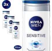 Nivea Men Sensitive 3in1 Douchegel - Gezicht, lichaam en haar - 3x 250ml