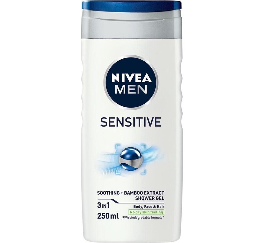 Men Sensitive 3in1 Douchegel - Gezicht, lichaam en haar - 3x 250ml