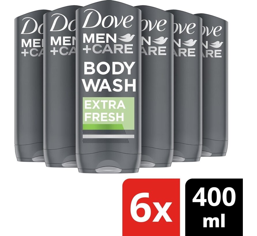 Men+Care Extra Fresh - Douchegel - 6x 400ml - Voordeelverpakking