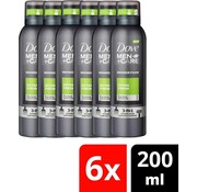 Dove Men+Care Extra Fresh 3in1 Shower Foam - Doucheschuim - 6x 200ml - Voordeelverpakking