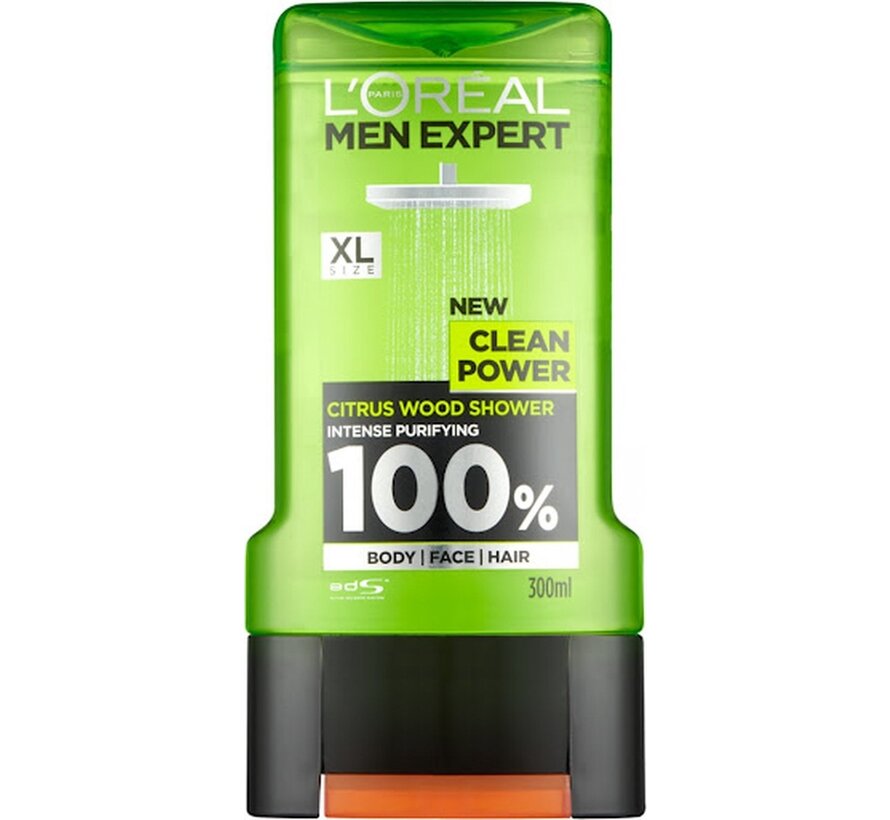 Men Expert XL - Clean Power - 3in1 gezicht, lichaam en haar - 6x 300ml