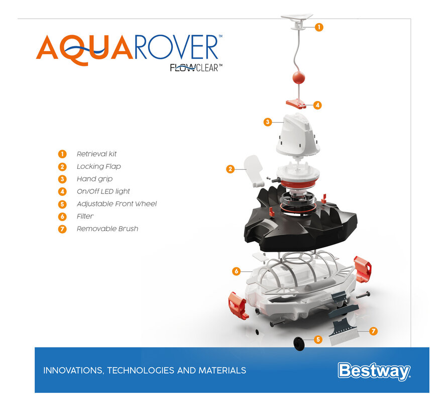 Flowclear - Aquarover - Zwembad bodemstofzuiger robot