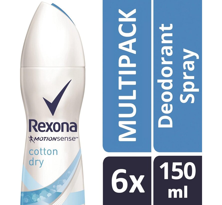 Motion Sense - Cotton Dry - Deodorant Spray - 6x150ml  - Voordeelverpakking