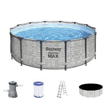 Bestway Steel Pro Max steenstrip - metalen frame zwembad - Complete set - rond - 427x122cm