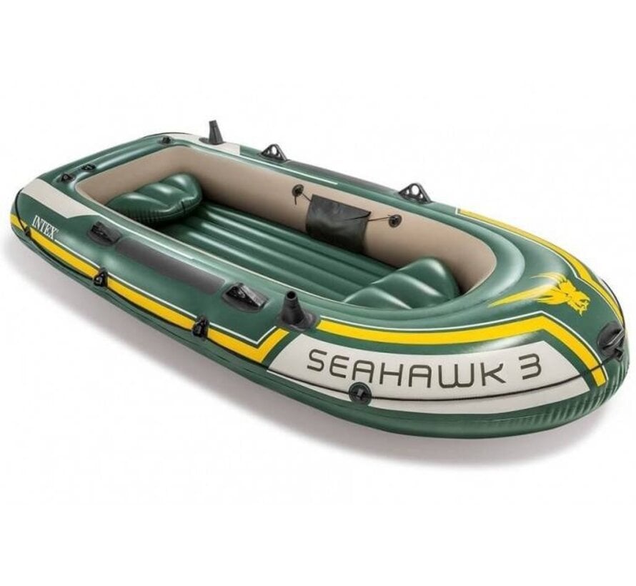 3-Persoons opblaasbare boot set - Seahawk 3 - met peddels en pomp - 295x137x43cm