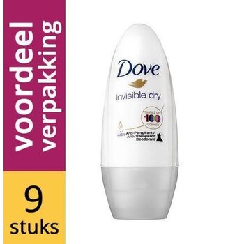 Dove Invisible Dry Anti-Transpirant - Deodorant Roller - 9x 50ml