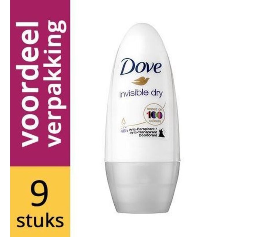 Invisible Dry Anti-Transpirant - Deodorant Roller - 9x 50ml