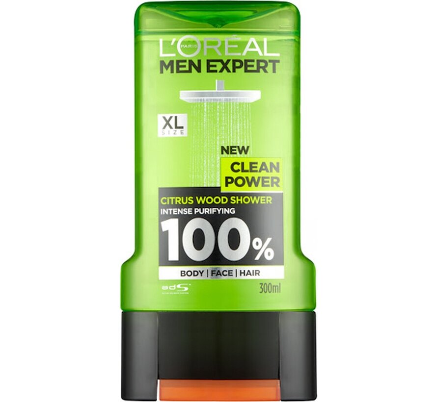 Men Expert XL - Clean Power - 3in1 gezicht, lichaam en haar - 300ml