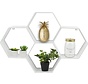 Trendy Wandrek Metaal Wit - Design Wandbox - 4 Vakken - 62x43,5x15cm