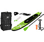 Opblaasbaar SUP board set - Groen - met pomp,  peddel en draagtas - 305x71x10cm